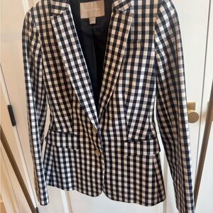 Banana Republic White and Blue Blazer Tailored Suit Jacket
